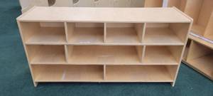 lot 13941 image: 4ft Whitney Brothers Wooden 9-Cubby Shelf