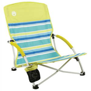 lot 3682 image: Coleman Folding Steel Beach Chair - Multi-color