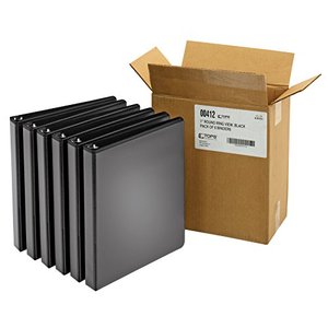lot 3700 image: Cardinal 1-Inch, Round Ring View Binder, Black, Case of 6 Binders (00412)