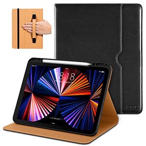 lot 3744 image: DTTO iPad Pro 12.9 6th  5th  4th  3rd Generation Case 2022202120202018, Premium Leather Folio Stand Cover with Built-in Apple Pencil Holder -Auto WakeSleep and Multi Viewing Angles, Black