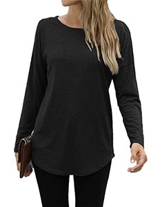 lot 3754 image: POGTMM Womens Casual Long Sleeve Shirts Blouse Spring Tunic Tops Loose Fit (Small, Black)