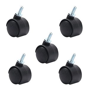 lot 3760 image: MroMax 1.14 inch Wheel Dia Nylon Swivel Caster Wheels Plastic 360 Degree 6mm x 15mm Threaded Stem Caster Wheel 29mm for Office Chair Commodity Shelf Black Tone without Brake 5Pcs
