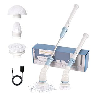 lot 3762 image: Upgraded Electric Spin Scrubber, 360 Cordless Bathroom Tub and Tile Floor Scrubber,Shower Scrubber for Cleaning,Multi-Purpose Power Cleaner with 3 Replaceable Cleaning Brush Scrubber Heads(Blue)