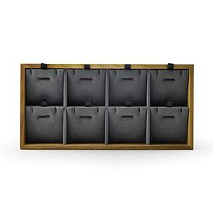 lot 3767 image: Oirlv Solid Wood Jewelry Organizer Tray Pendant Necklace Storage with Pads (Grey)