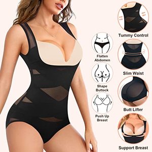 lot 4461 image: CYDREAM Shapewear Tummy Control Bodysuit For Women Body Shaper Fupa Slimmer Faja Waist Trainer Butt Lifter Panty Girdle (Large, Black)