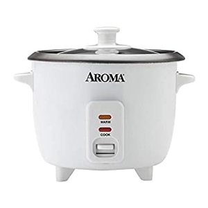 lot 4520 image: Aroma 6 Cup Non-Stick Rice &amp Grain Cooker White