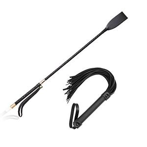 lot 4523 image: Fun&H Riding Whip Set, Horse Whip with Double Slapper, Leather Whip Crop for Horses, Toys Set for Couples