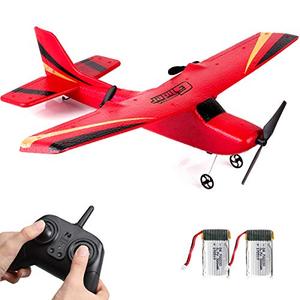 lot 4533 image: HAWKS Work 2 CH RC Airplane, RC Plane Ready to Fly, 2.4GHz Remote Control Airplane, Easy to Fly RC Glider for Kids & Beginners (Red)