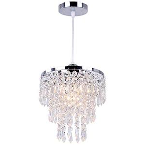 lot 4535 image: FRIXCHUR Mini Crystal Chandelier Lighting Fixture Flush Mount Ceiling Light Shade Chrome Lampshade Crystal Pendant Light for Hallway Girls Room Closet Dining Room Bathroom E26