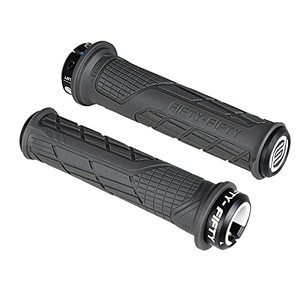 lot 4546 image: FIFTY-FIFTY Mountain Bike Handlebar Grips, Single Lock-on MTB Grips, Comfortable Bicycle Locking Grips, Non-Slip MTB Handle Grips for All Mountain, Enduro, Downhill (Gray)