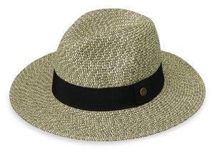 lot 4547 image: Wallaroo Hat Company Womens Josie Fedora UPF 50 Lightweight Adjustable Packable Travel Friendly Mixed Black