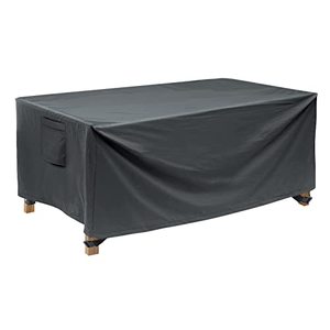 lot 4556 image: ZILOMI Patio Coffee Table Covers,Waterproof Outdoor Furniture Rectangular Small Table Covers Gray