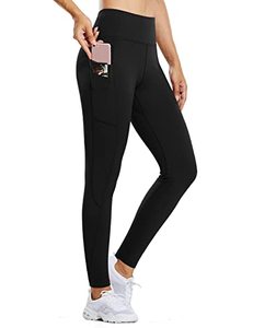 lot 4558 image: BALEAF Womens Fleece Lined Water Resistant Legging High Waisted Thermal Winter Hiking Running Tights Pockets Black XXX-Large