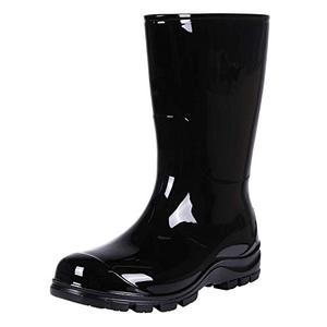 lot 4565 image: Asgard Womens Mid Calf Rain Boots Short Rubber Boots Waterproof Garden Shoes for Ladies Black 37