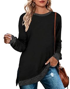 lot 4569 image: WEESO Black Sweatshirt for Women Long Sleeve Tops Fashion Small