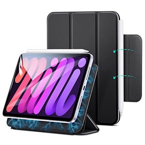 lot 4574 image: ESR Magnetic Compatible with iPad Mini 6 Case (8.3 Inch, 2021), iPad Mini 6th Generation Case with Magnetic Attachment, Auto SleepWake, Supports Pencil 2, Slim Cover, Rebound Series, Black