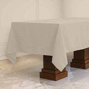 lot 4577 image: Kadut Rectangle Tablecloth (70 x 120 Inch) Ivory Rectangular Table Cloth for 6 or 8 Foot Table  Heavy Duty  Stain Proof Table Cloth for Parties, Weddings, Kitchen, Wrinkle-Resistant Table Cover