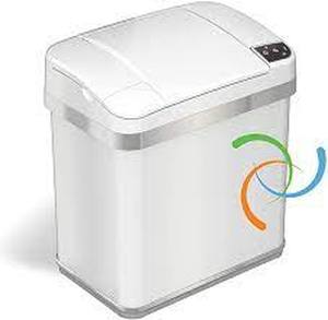lot 3670 image: iTouchless 2.5gal Touchless Trashcan White