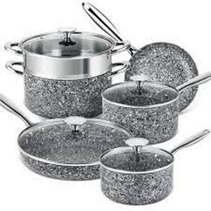 lot 3673 image: Michelangelo 10 Piece Cookware Granite