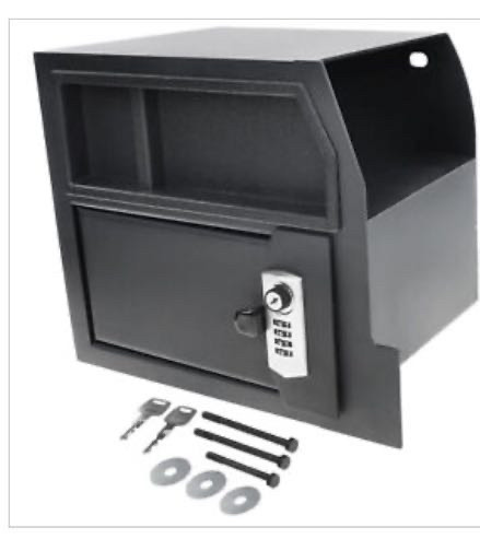 lot 54502 image: Center Console Safe Box Locking Safe for Toyota Sequoia 08-13 Tundra 07-13 Black (Retail $138.99)