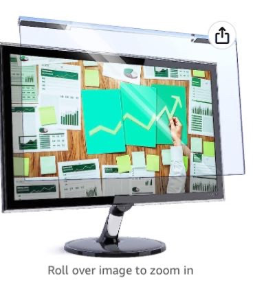 lot 53422 image: VINTEZ Universal Blue Light Blocking Screen Protector Panel for 26, 27 inch Diagonal LED PC Monitor Anti-UV Eye Protection Filter Film - Widescreen Monitor Frame Hanging Type (W 24.1 X H 15.1) (Retail $61.99)