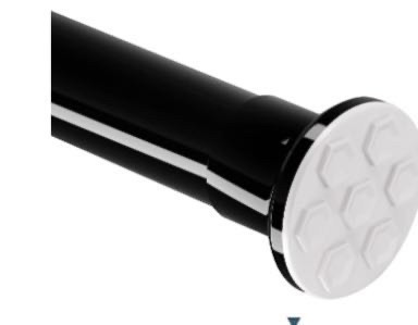 lot 54281 image: FRDECON Tension Curtain Rod, 83-122 Inch, Adjustable Spring Shower Tension Curtain Rod, Easy to Install, No Drilling, No Rust, Non-Slip for Bathroom, Bedroom, Balcony, Hold Up Blackout Curtains, Black