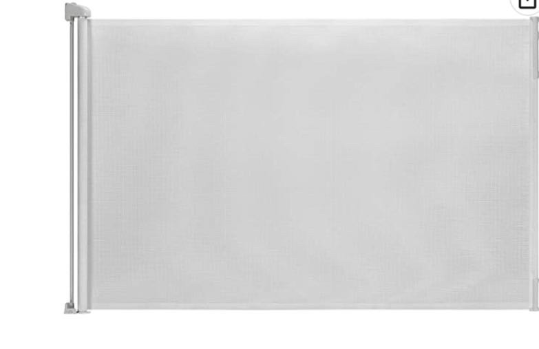 lot 54481 image: EasyBaby Retractable Baby Gate, 33 Tall, Extends up to 55 Wide, White  Child Safety Baby Gates, Pet Retractable Gates for Stairs, Doorways, Hallways, Indoor and Outdoor (Retail $45.21)