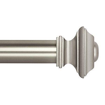 lot 13729 image: Ivilon Drapery Treatment Window Curtain Rod - Square Design 1 18 Rod. 28 to 48 Inch. Satin Nickel(Retail $28.99)