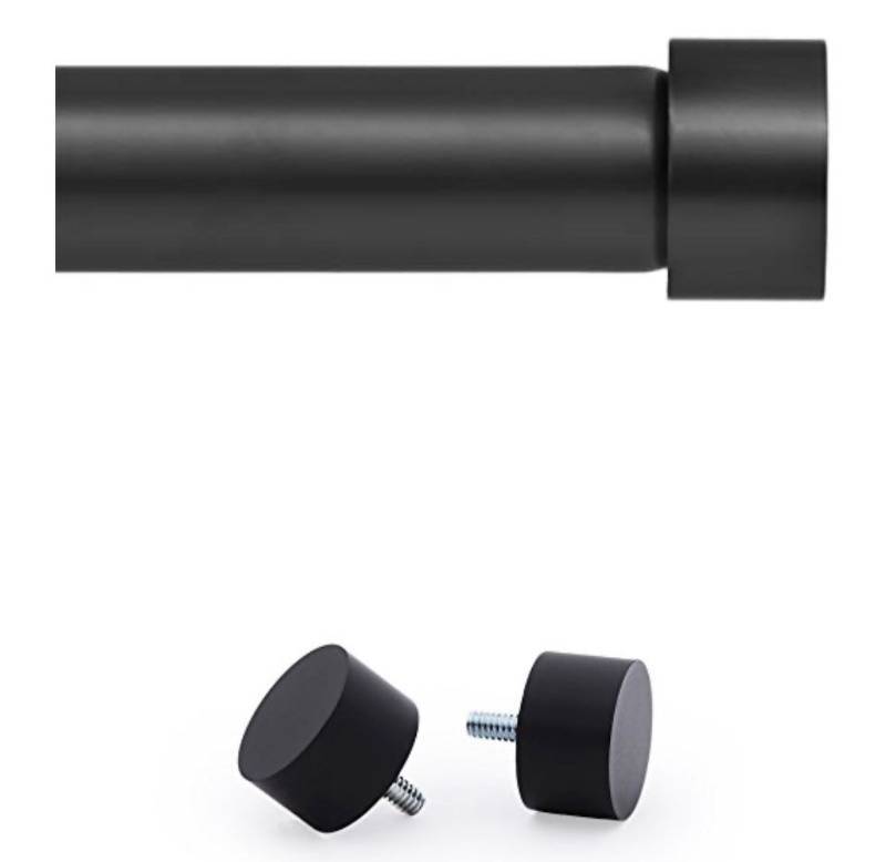 lot 28652 image: Ivilon Drapery Window Curtain Rod End Cap Style 1 inch Pole 72 a 144 inch Black
