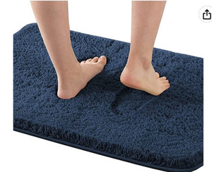 lot 54616 image: Bathroom Rug Tufted Bath Rug Bath Mat Non Slip Area Rug 24 x 36 Extra Soft Thick Absorbent Shaggy Kitchen Rug Indoor Mat Washable Microfiber Bath Mat for Bathroom Living Room Fast Dry - Navy (Retail $27.49)