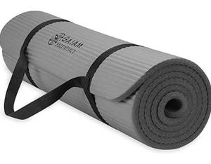 lot 54618 image: Yoga Mat Fitness & Exercise Mat with Easy-Cinch Yoga Mat 72L x 24W x 13 Inch Thick