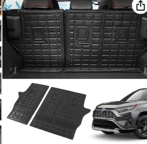 lot 54625 image: Bomely Fit 2019-2023 Toyota Rav4 Back Seat Cover Rear Seat Back Protectors All Weathe Cargo Linerr for Rav4 Accessories (Backrest Mats) (Retail $59.99)