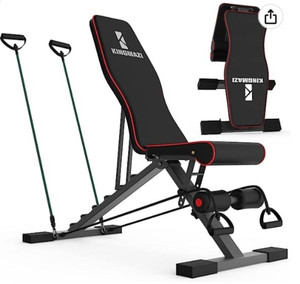 lot 54626 image: Adjustable Weight Bench, Exercise Workout Bench for Full Body Workout- Multi-Purpose Foldable Bench (Retail $98.99)