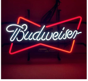 lot 54628 image: Neon Light Sign Budweisers Neon Signs Real Glass Neon Sign Bar Signs Neon Lights for Bedroom Beer Bar Home Hanging Custom Neon Sign for Wall Decor