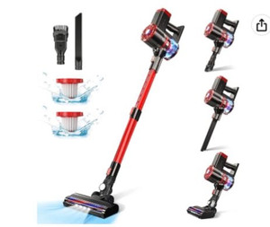lot 54631 image: PRETTYCARE Cordless Vacuum Cleaner, Powerful Suction Stick Vacuum with Long Runtime Detachable Battery, 6 in 1 Lightweight Quiet Vacuum Cleaner Perfect for Hardwood Floor Pet Hair (Retail $89.97)