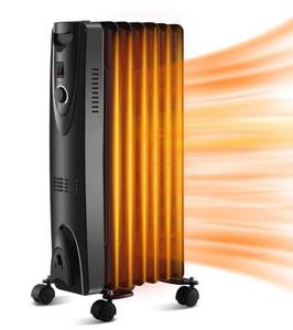 lot 54633 image: R.W.Flame 1500W Oil-Filled Radiator Heater, Indicator Lights, 3 Heat Settings Light Grey. (Retail $73.99)