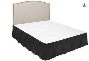 lot 54635 image: Pleated Bed Skirt, Easy Fit Bed Skirt, 14�� Inch Tailored Drop Bed Skirt, Soft Double Brushed Premium Cotton Bed Skirt, Luxury Bedskirt, Black,Twin 39 x 80
