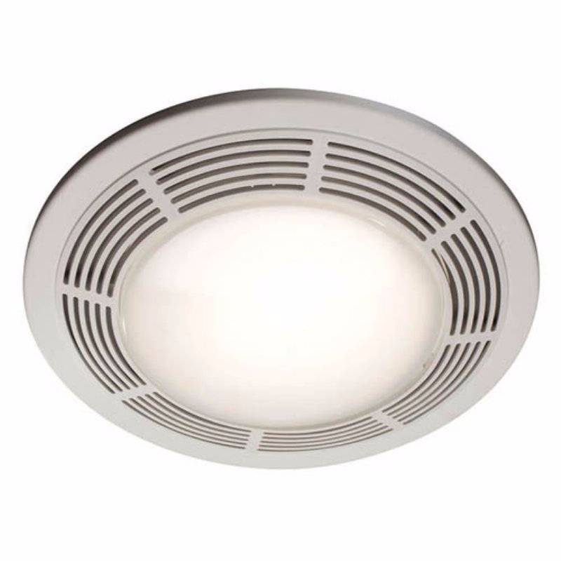 lot 5017 image: Broan Model 751 FanLight, 100 CFM, 3.5 Sones, Round White Grille with Glass Lens