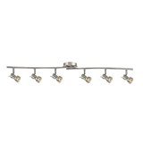 lot 5066 image: 6 Light Ceiling Wall Dual Wave 6.1h x 42.52w x Brushed Nickel