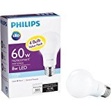 lot 5078 image: (Lot of 4) Philips 461137 60W Equivalent Daylight A19 LED Light Bulb (4-Pack)