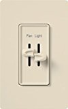 lot 5086 image: 5 Lutron Electronics S2-LFSQH-LA Single Pole Fan Control, 1.5-Amp, Light Almond