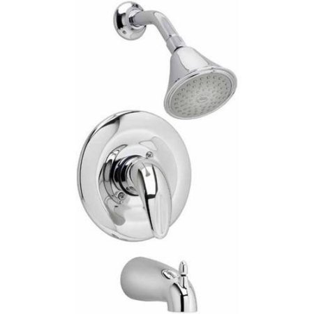 lot 5145 image: American Standard T385502.002 Reliant 3 BathShower Trim Kit with Easy Clean Showerhead, Shower Arm and Flange, Polished Chrome