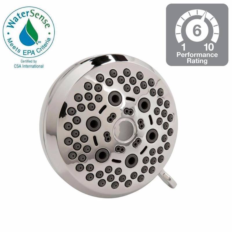 lot 5161 image: Glacier Bay 6-Spray 3.5 in. Fixed Shower Head in Chrome (Grey)