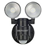 lot 5191 image: 180-Degree 2-Head Outdoor Motion Activated Black Flood Light