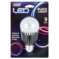 lot 5196 image: (2) FEIT Electric 9 watts A-Line LED Black Light Bulbs  (BPA19BLBLED)