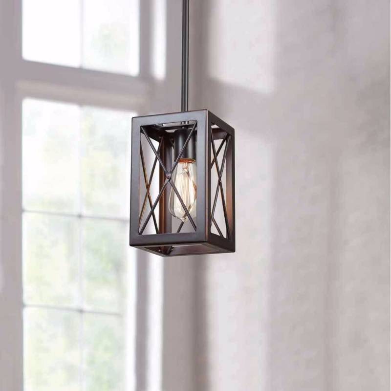 lot 5202 image: 1-Light Satin Bronze Mini-Pendant