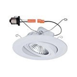 lot 6845 image: (3) 6 in. White Recessed LED Gimbal Trim