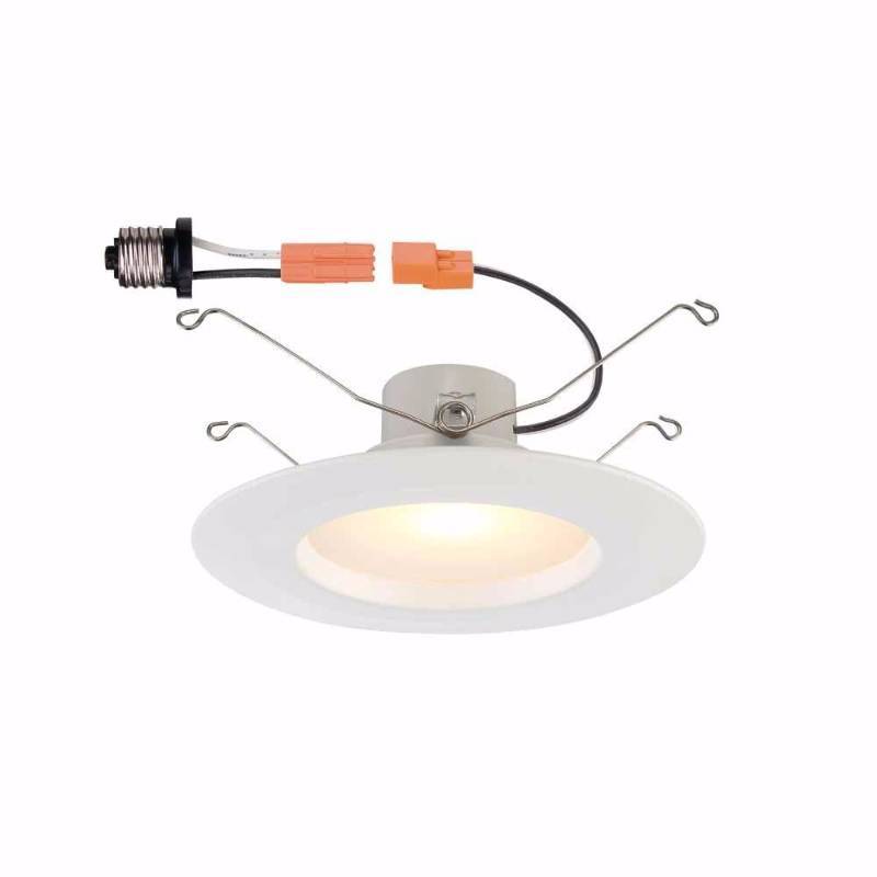 lot 6852 image: Commercial Electric 5 in. and 6 in. White Recessed LED Trim with 90 CRI, 2700K (2-Pack)