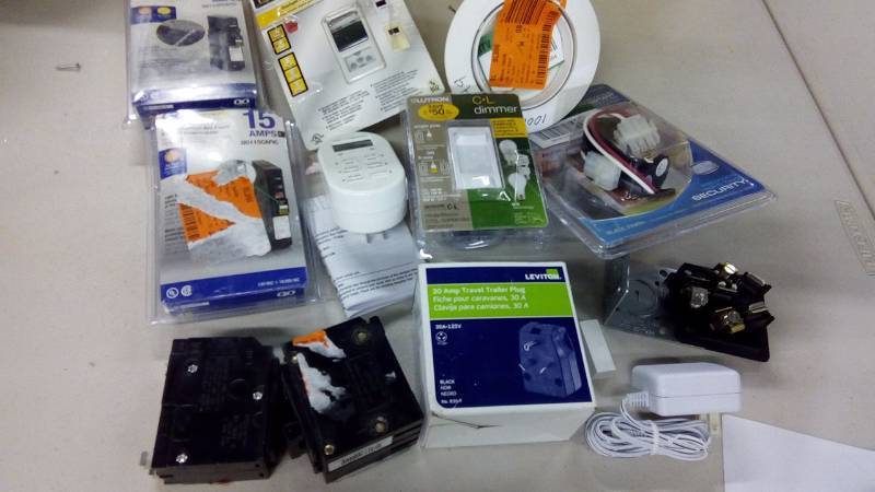 lot 6867 image: large lot of various circuit interrupters, timers, and more