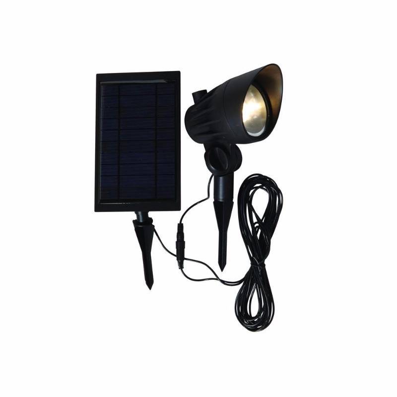 lot 6870 image: Black Solar LED Outdoor Spotlight